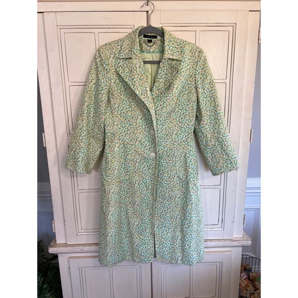 Express size medium long floral pea coat